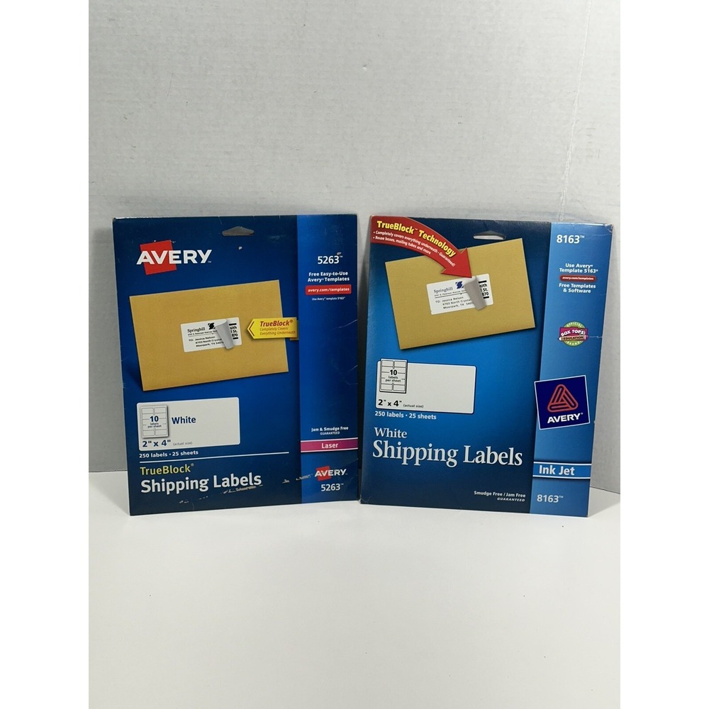 330 Labels 33 Sheets Avery 5163 & 8163 Shipping Labels 2"x4" - White See Picture